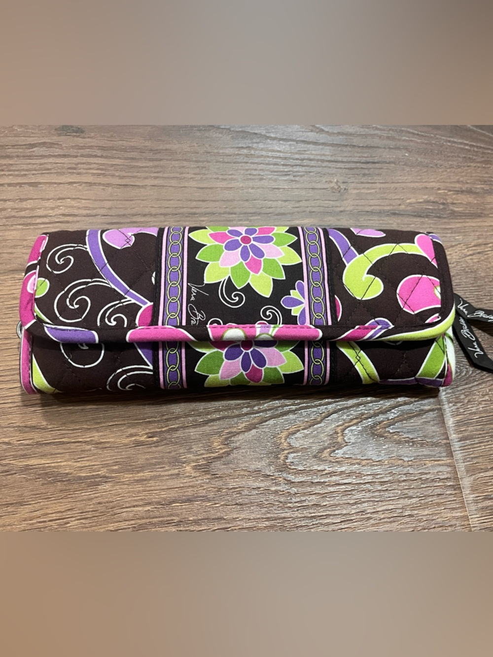 Vera Bradley | New Purple Punch Trifold Crossbody Purse Clutch Wallet floral - Picture 1 of 4
